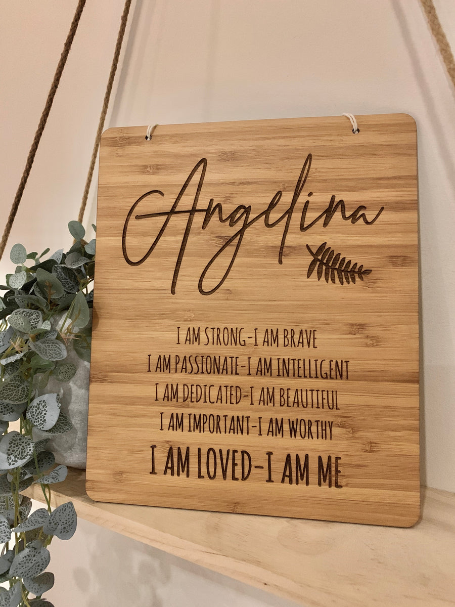 “I AM LOVED I AM ME” PLAQUE Butterfly Kisses Wall Art & Decor