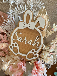 PERSONALISED EASTER GIFT TAG (DOUBLE LAYER BAMBOO/ACRYLIC)