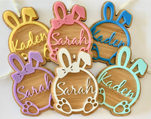 Load image into Gallery viewer, PERSONALISED EASTER GIFT TAG (DOUBLE LAYER BAMBOO/ACRYLIC)