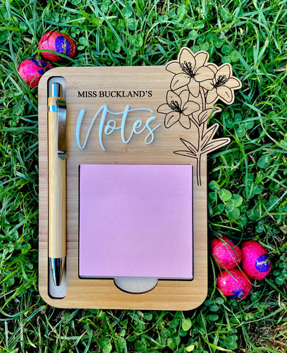 STICKY NOTE/POST IT NOTE HOLDER - EASTER LILIES DESIGN