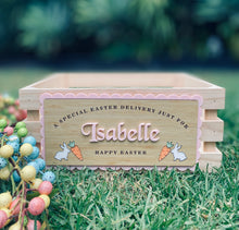 Load image into Gallery viewer, EASTER CRATE (PLAQUE ONLY) - VINTAGE COLLECTION (BUNNY AND CARROT DESIGN)