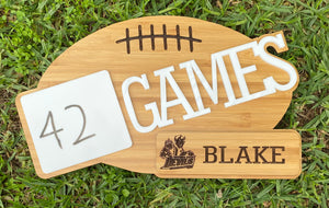 FOOTBALL GAME TRACKER PLAQUE