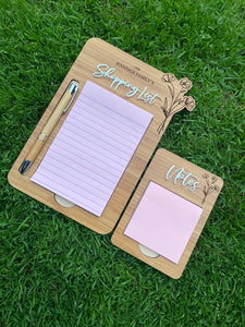 STICKY NOTE/POST IT NOTE HOLDER - SHOPPING LIST & NOTES SET