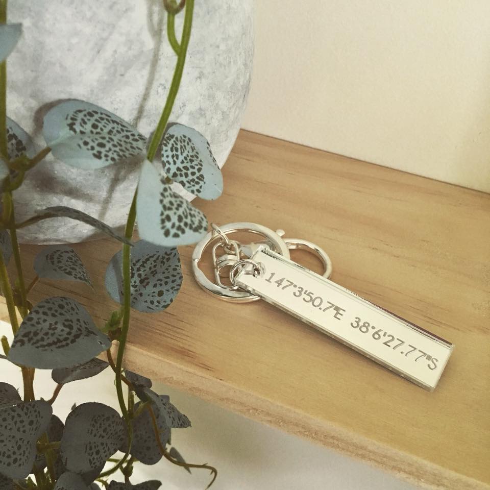 BIRTH COORDINATES KEYRING