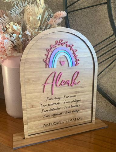 RAINBOW POSITIVE AFFIRMATIONS PLAQUE