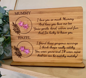 "I LOVE YOU SO MUCH" PLAQUE WITH STAND AND FLOWER STUDS