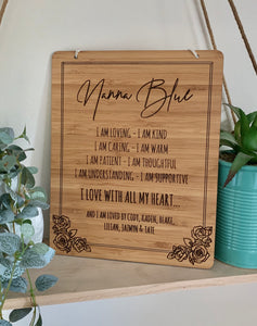 “I LOVE WITH ALL MY HEART” PLAQUE
