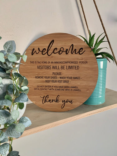 “HOME OF AN IMMUNOCOMPROMISED PERSON” PLAQUE