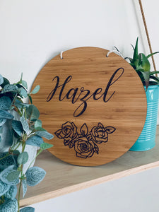 PERSONALISED ROSE NAME PLAQUE