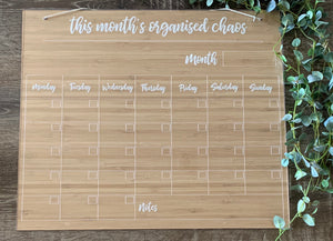 “THIS MONTH’S ORGANISED CHAOS” FAMILY PLANNER