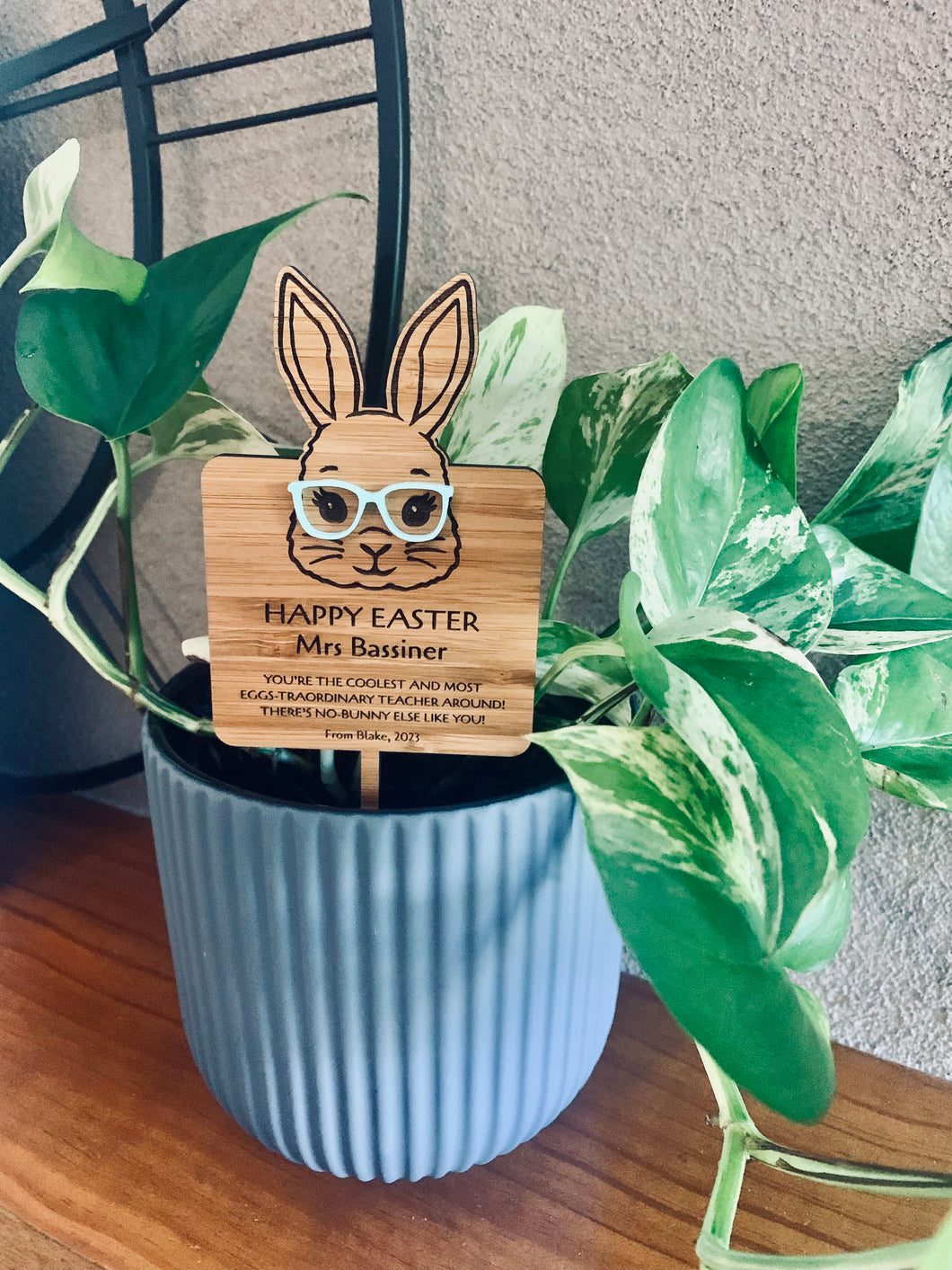 “BUNNY WITH SUNGLASSES” EASTER PLANTER STICK