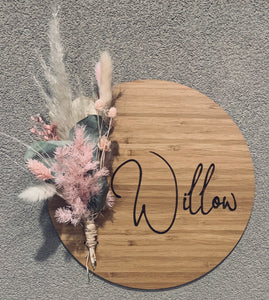 PLAQUE WITH DRIED FLORALS