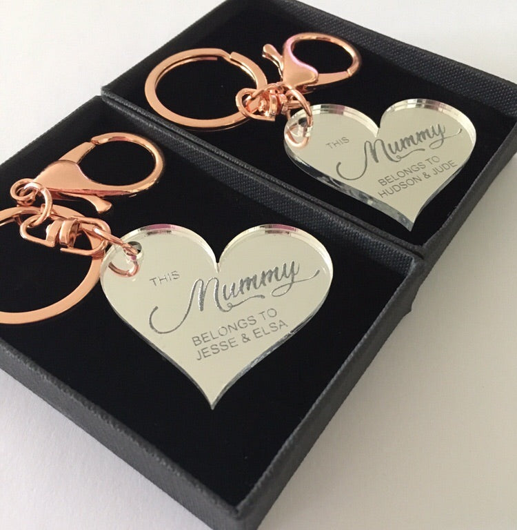 "BELONGS TO" KEYRING (HEART)