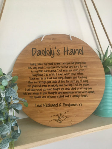 DADDY’S HAND” PLAQUE